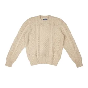 Men's Cable Knitted Sweater Thick Regular Fit Vintage Pullover