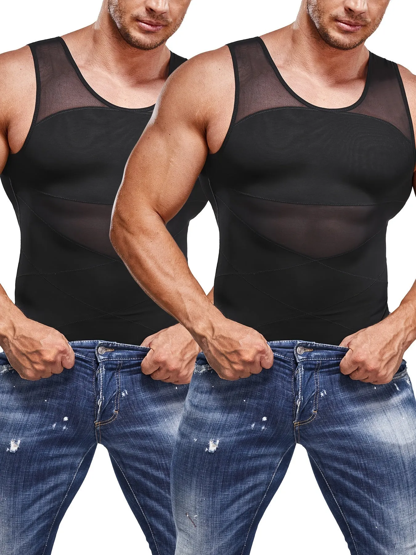 Men's Compression Shirt - Slimming Tummy Shaper Vest Tank Top