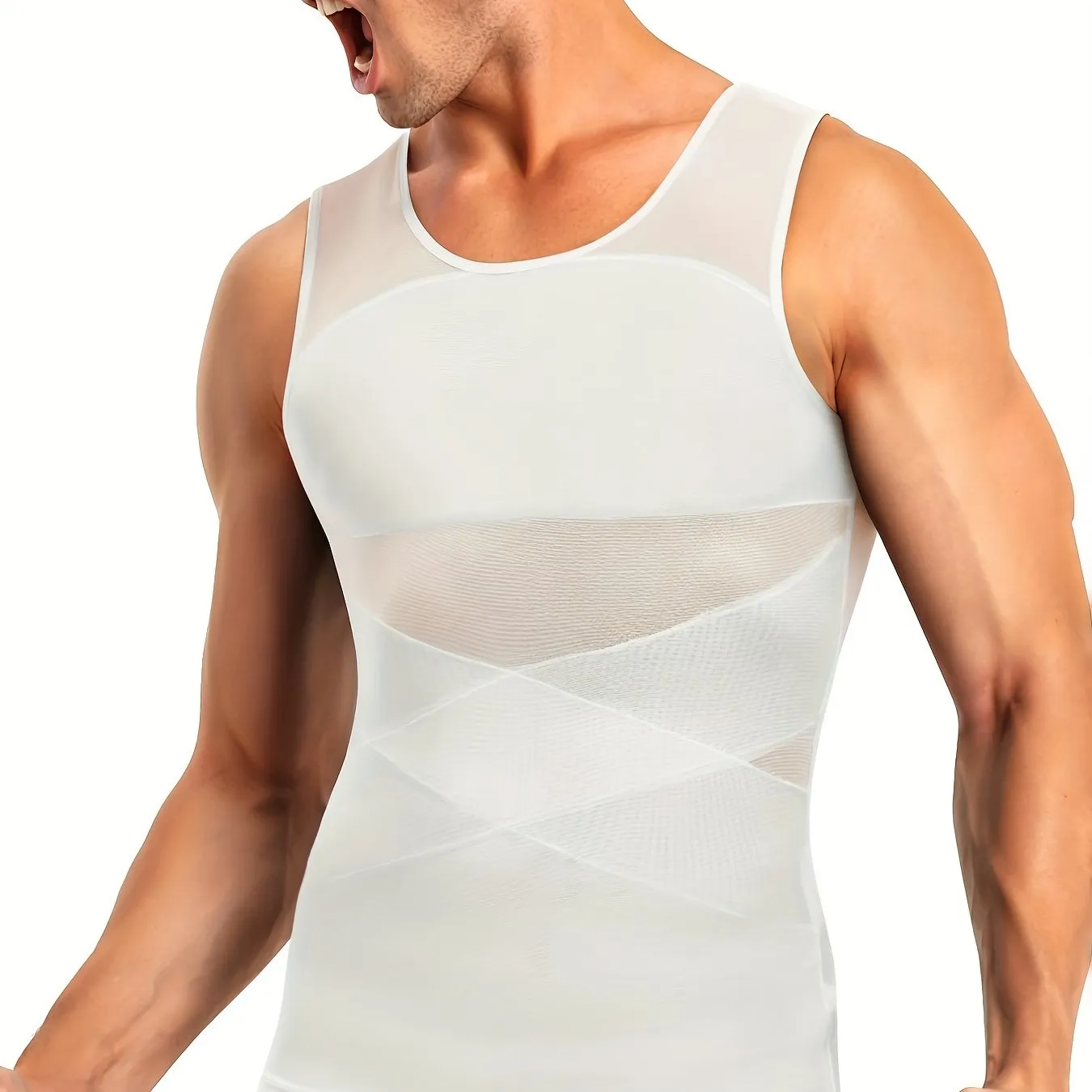 Men's Compression Shirt - Slimming Tummy Shaper Vest Tank Top