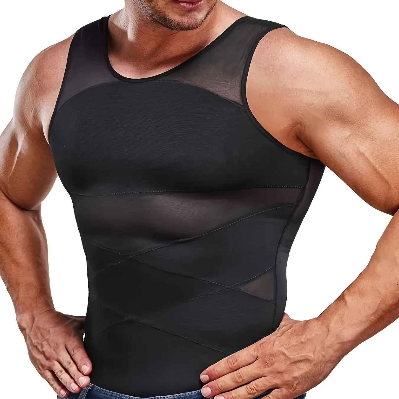 Men's Compression Shirt - Slimming Tummy Shaper Vest Tank Top