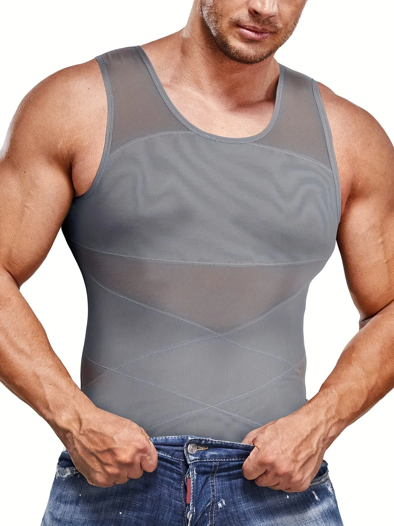 Men's Compression Shirt - Slimming Tummy Shaper Vest Tank Top