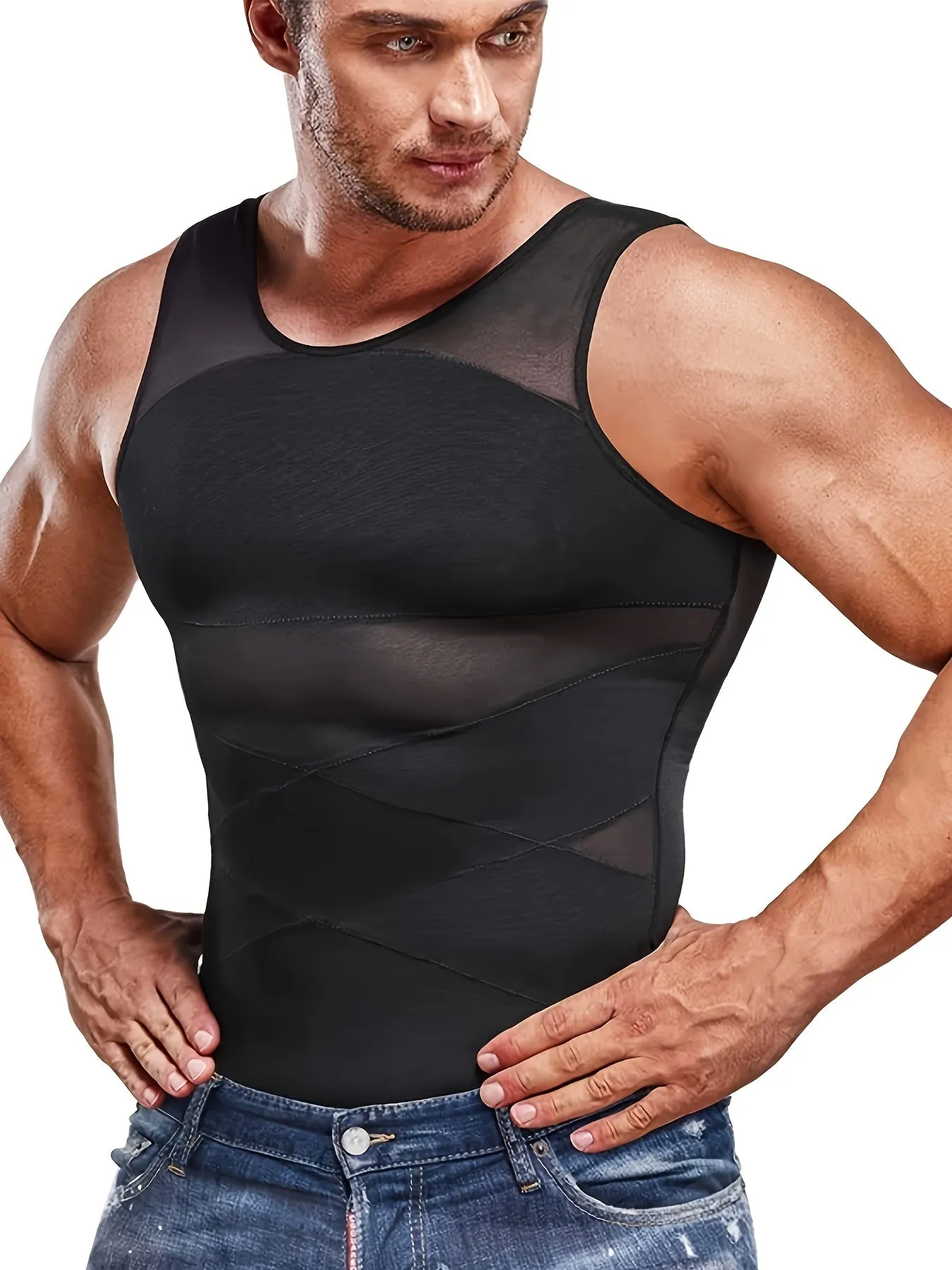 Men's Compression Shirt - Slimming Tummy Shaper Vest Tank Top