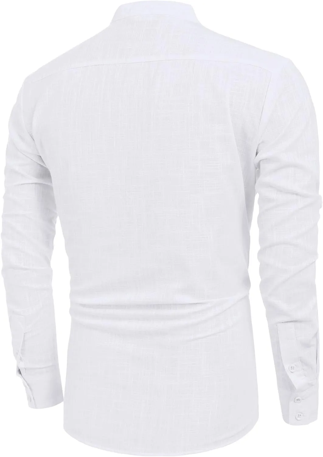 Men'S Cotton Linen Henley Shirt Long Sleeve Hippie Casual Beach T Shirts