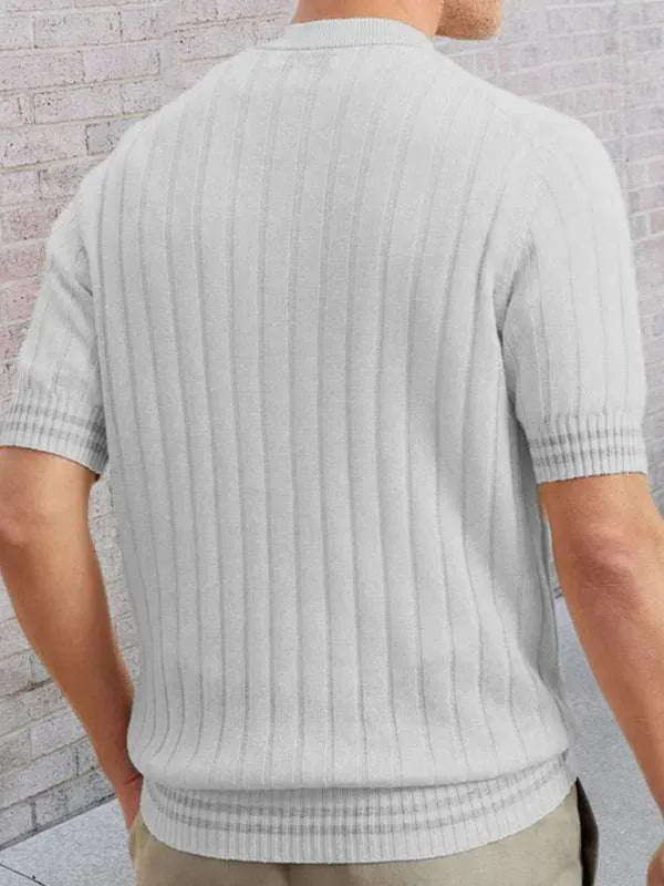 Men's POLO shirt turned short -sleeved slim sweater