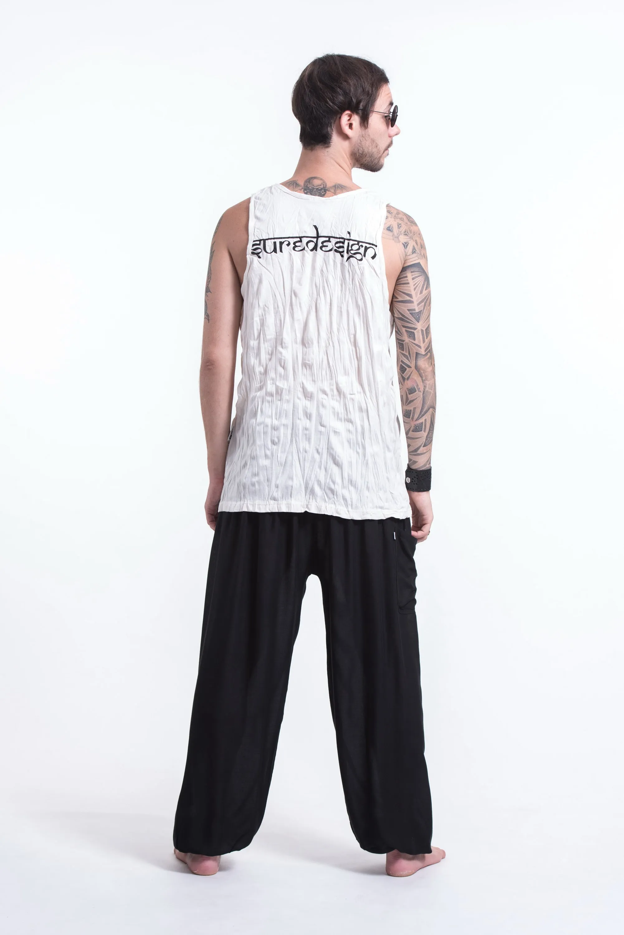 Mens See No Evil Buddha Tank Top in White