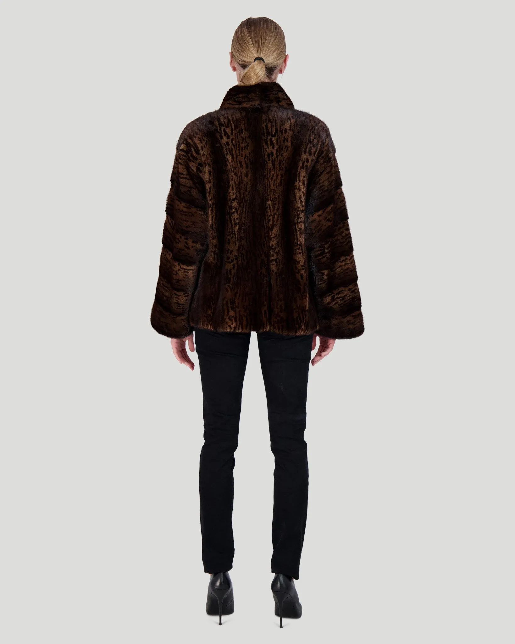 Mink Jacket with Horizontal Sleeves