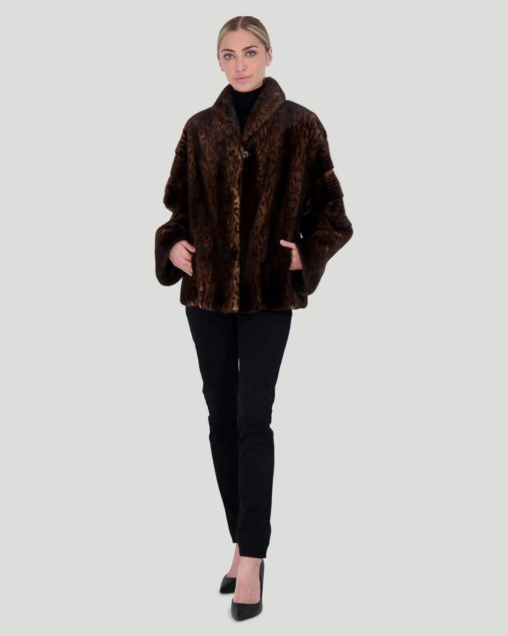 Mink Jacket with Horizontal Sleeves