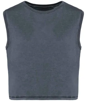 Native Spirit Ladies Cropped Tank Top | Washed Mineral Grey