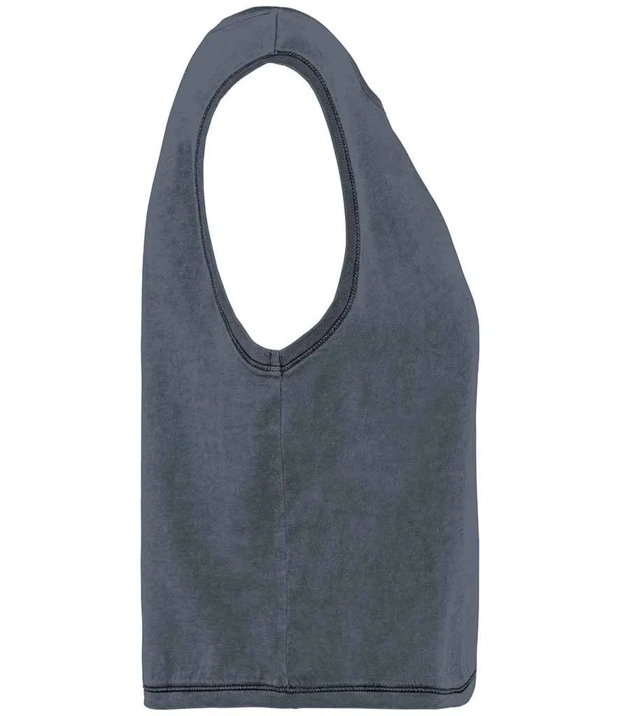 Native Spirit Ladies Cropped Tank Top | Washed Mineral Grey