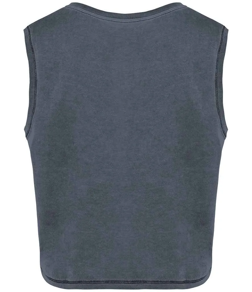 Native Spirit Ladies Cropped Tank Top | Washed Mineral Grey