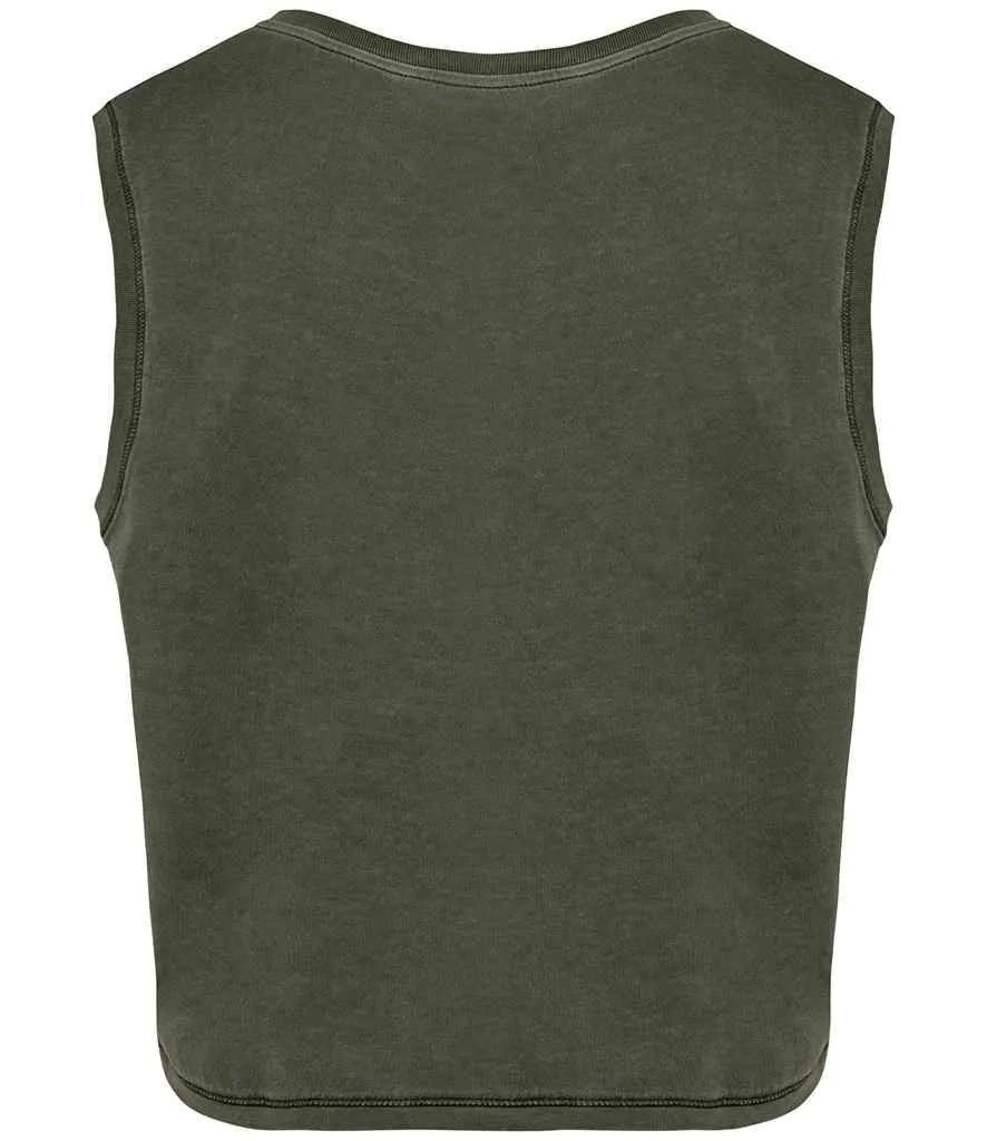 Native Spirit Ladies Cropped Tank Top | Washed Organic Khaki