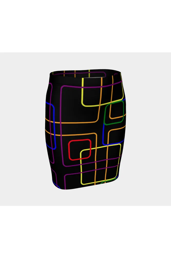 Neon Fences Fitted Skirt