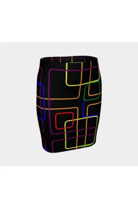 Neon Fences Fitted Skirt