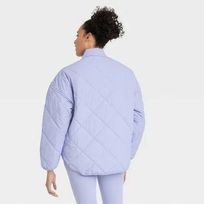 New - All In Motion Women's Zip-Up Winter Lightweight Puffer Jacket Relaxed Fit