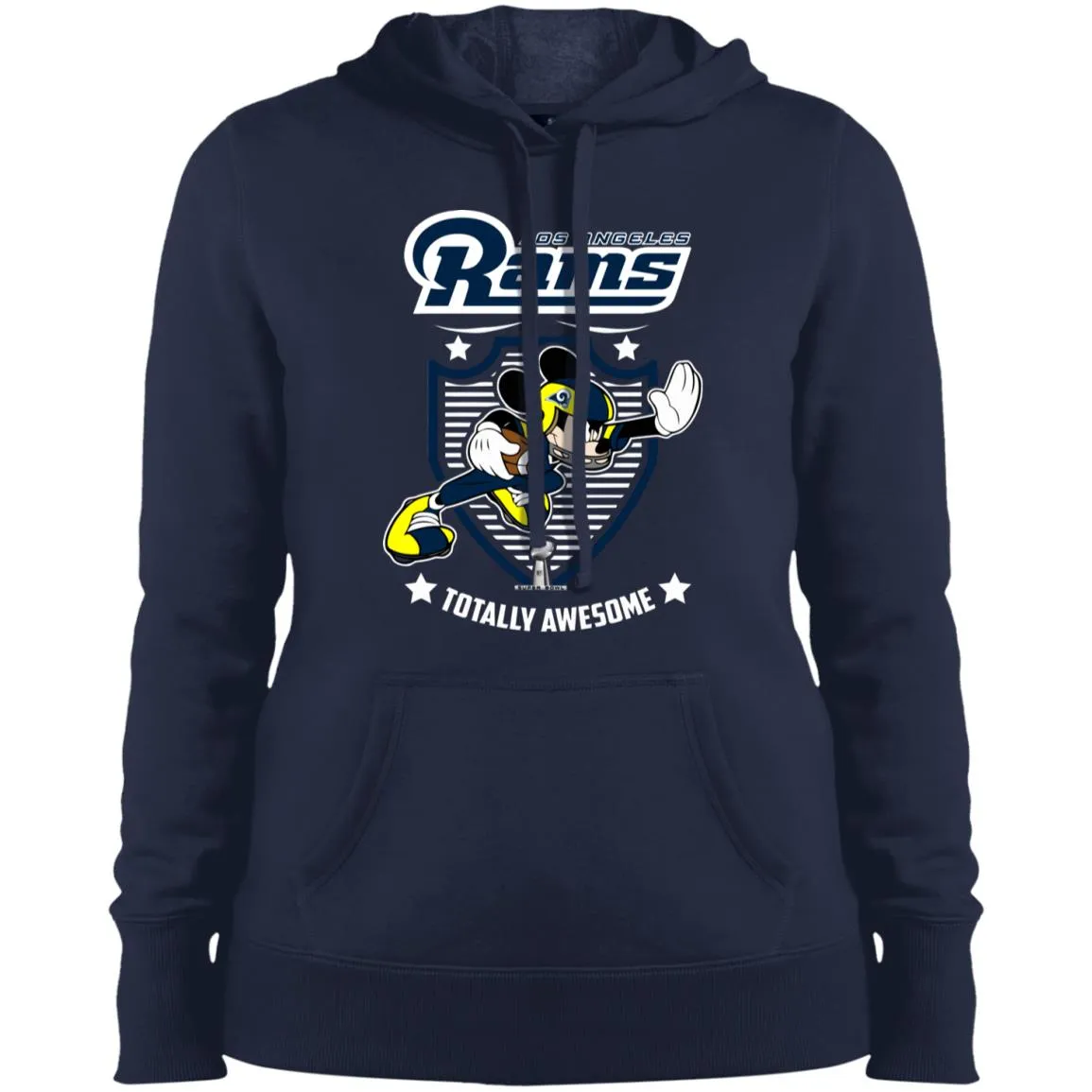 Nfl – Los Angeles Rams Totally Awesome Mickey Mouse Super Bowl 2019 Football Women Hooded Sweatshirt