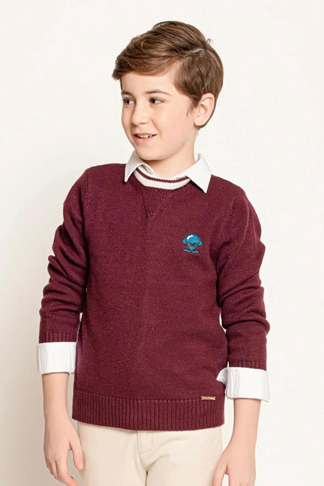 One Friday Kids Boys Burgundy Sweater