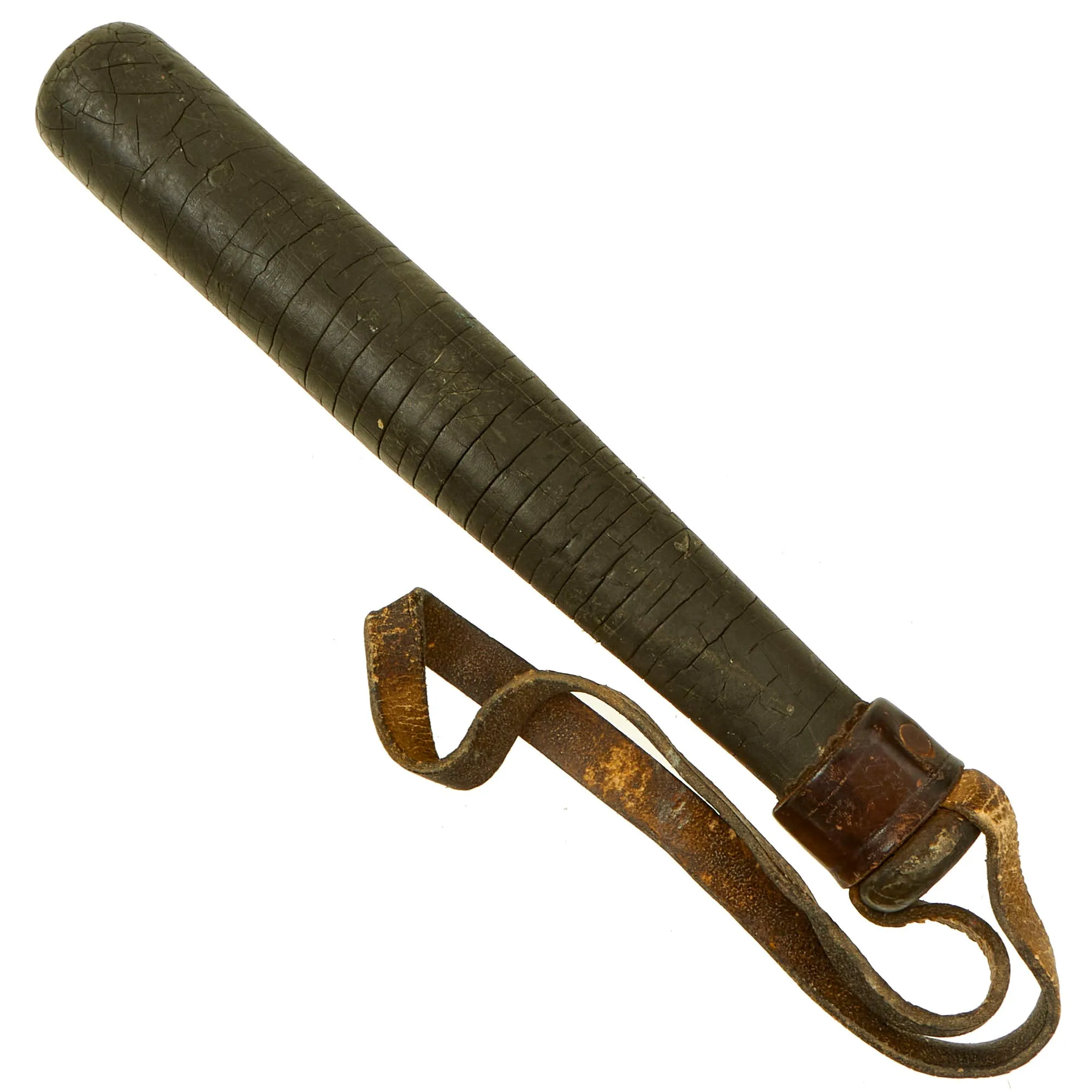 Original British WWI Ringed Leather Lead Filled Trench Raiding Club Truncheon - From Personal Collection David Machnicki Author of At Arm's Length Series