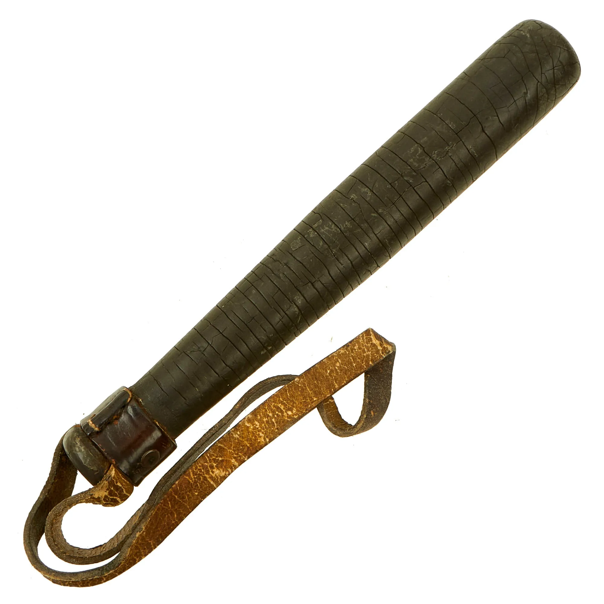 Original British WWI Ringed Leather Lead Filled Trench Raiding Club Truncheon - From Personal Collection David Machnicki Author of At Arm's Length Series