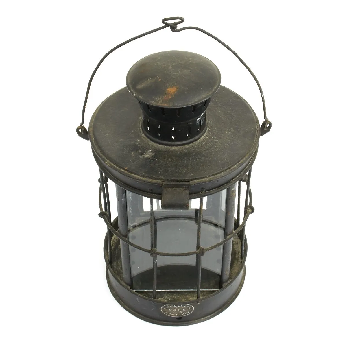 Original British WWI Trench Lantern by Albion Lamp Co of Birmingham - Dated 1916