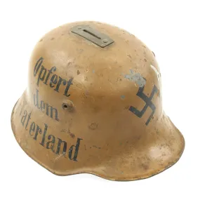 Original German WWI M16 Helmet Donation Bank for The Thrid Reich