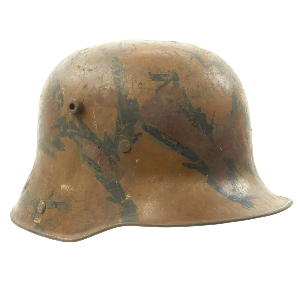 Original German WWI M17 Stahlhelm Helmet with Camouflage Paint