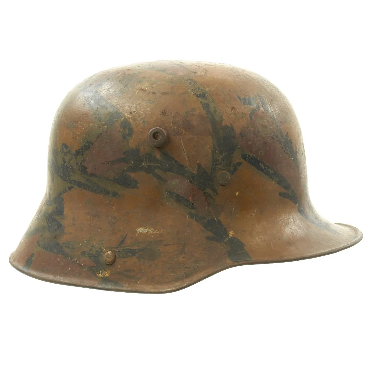 Original German WWI M17 Stahlhelm Helmet with Camouflage Paint