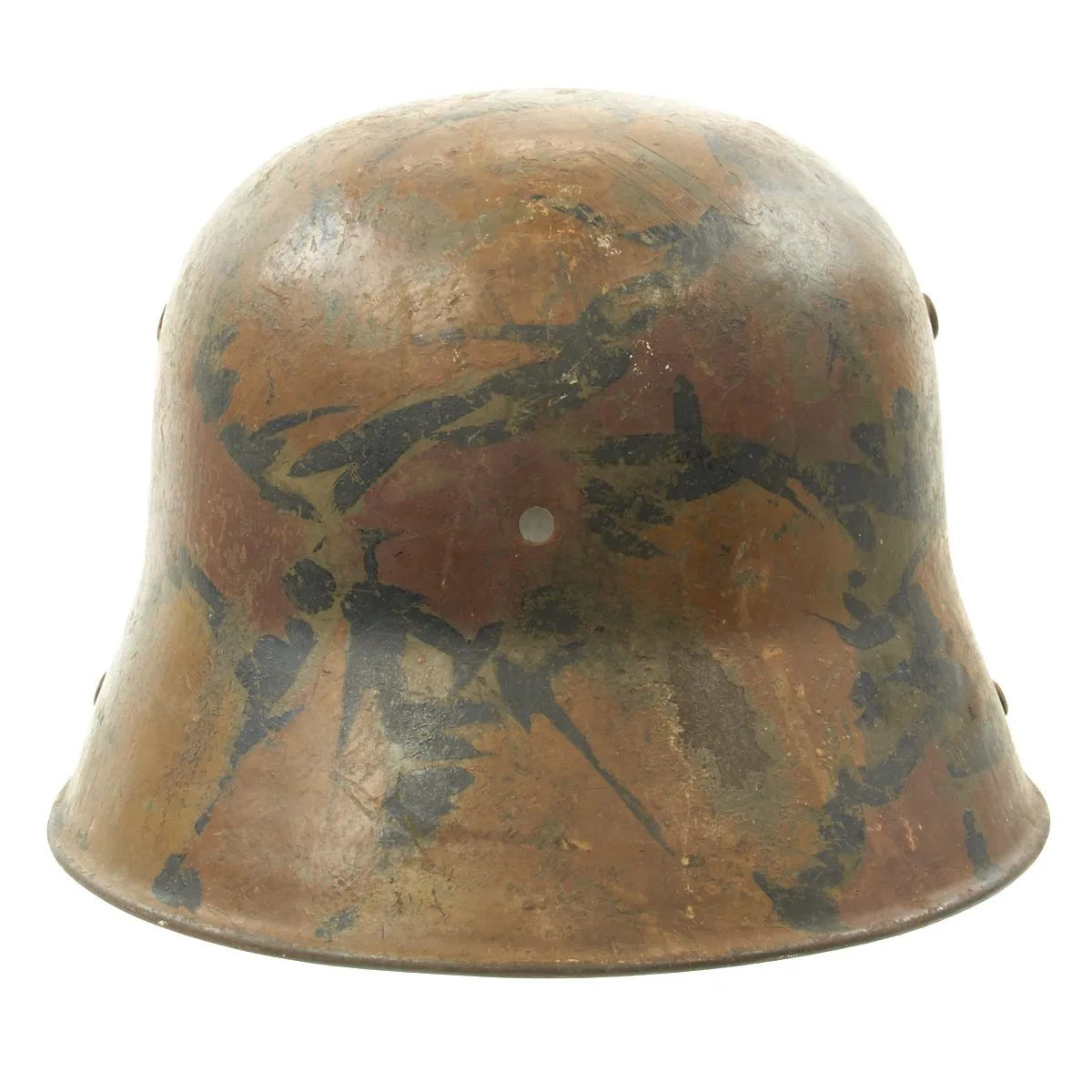 Original German WWI M17 Stahlhelm Helmet with Camouflage Paint