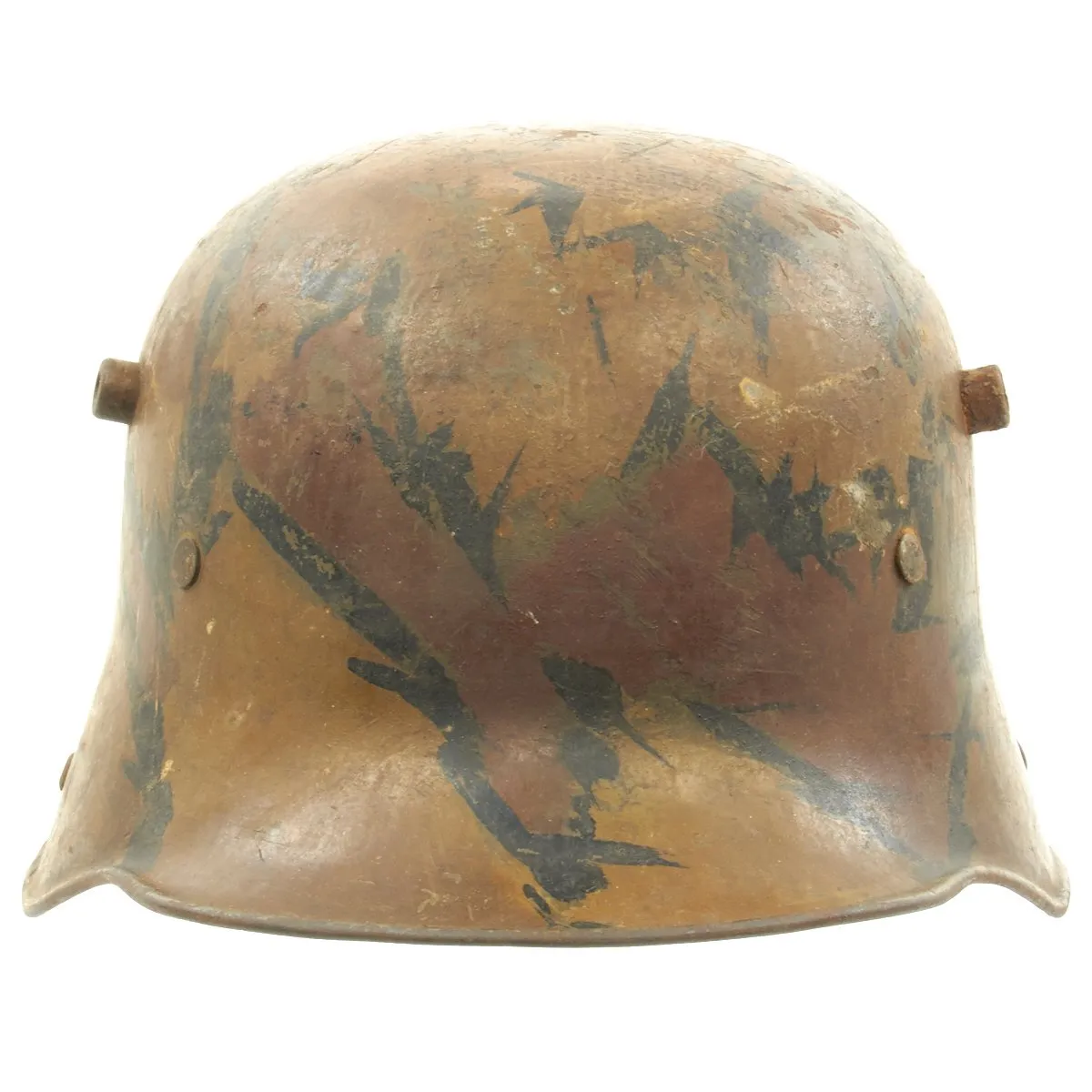 Original German WWI M17 Stahlhelm Helmet with Camouflage Paint