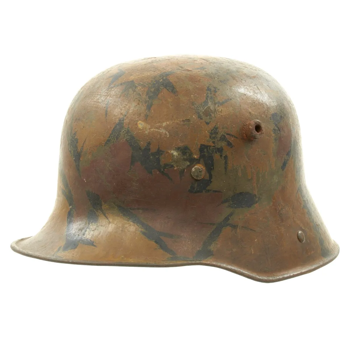 Original German WWI M17 Stahlhelm Helmet with Camouflage Paint