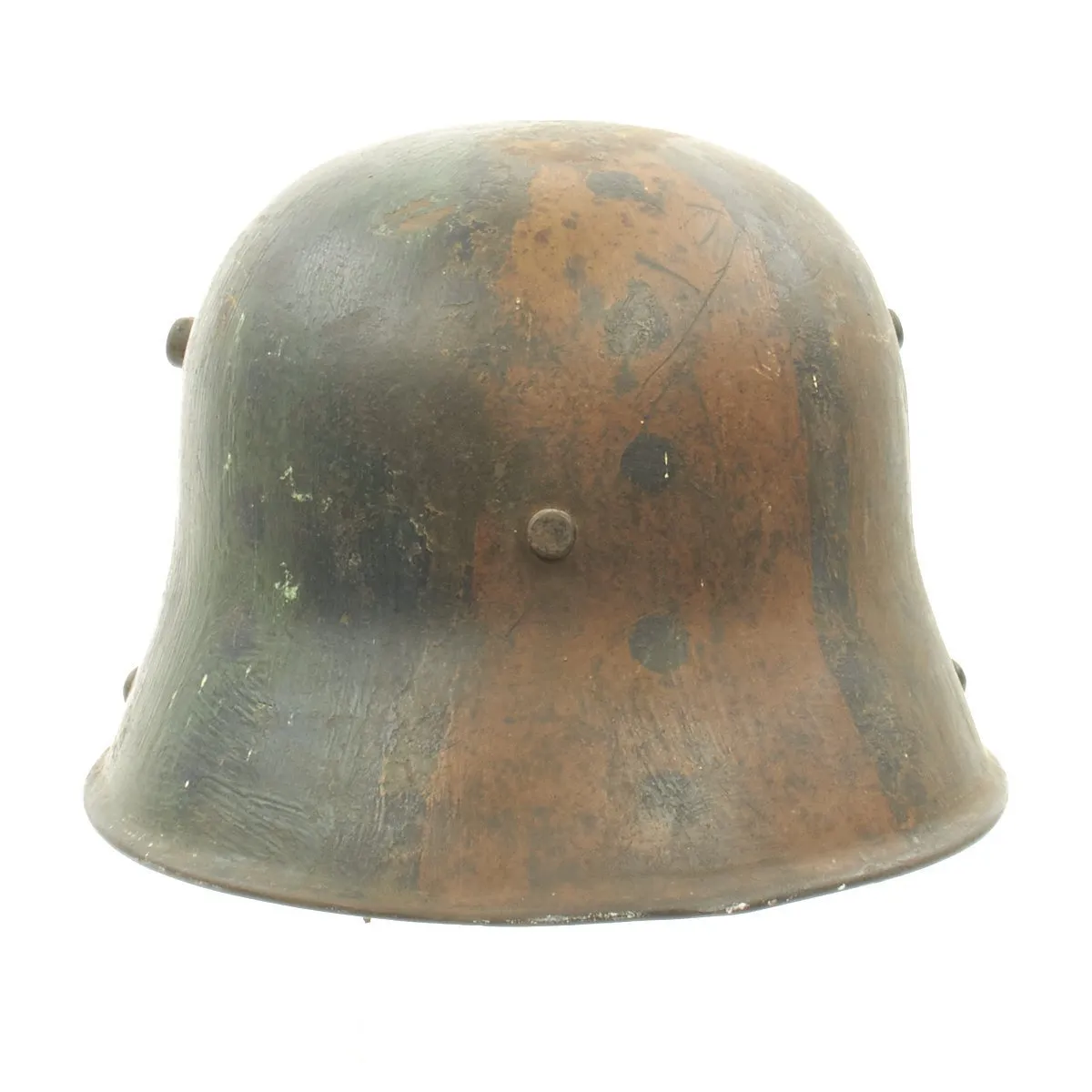 Original German WWI Model 1917 Helmet with Camouflage Paint and Liner