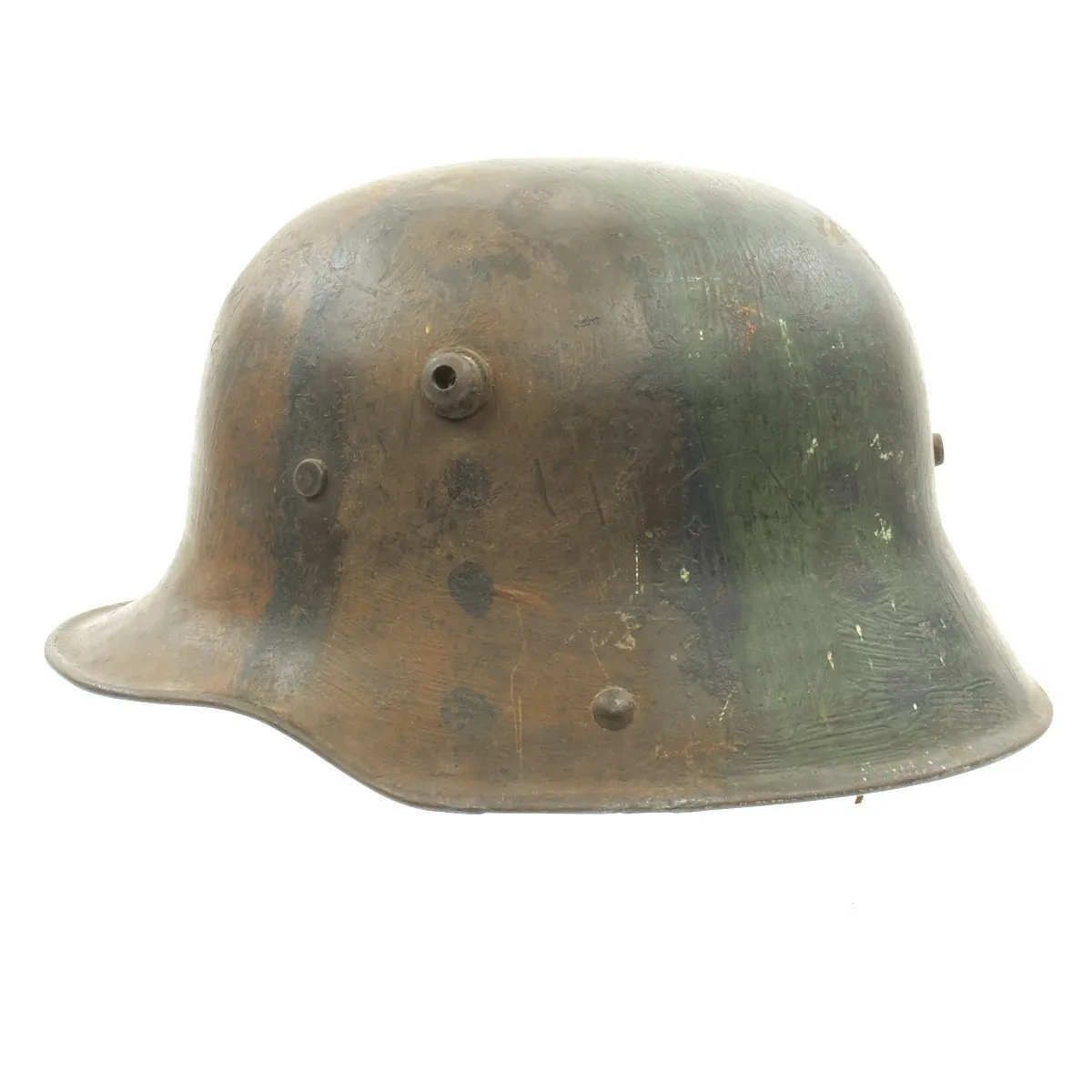 Original German WWI Model 1917 Helmet with Camouflage Paint and Liner