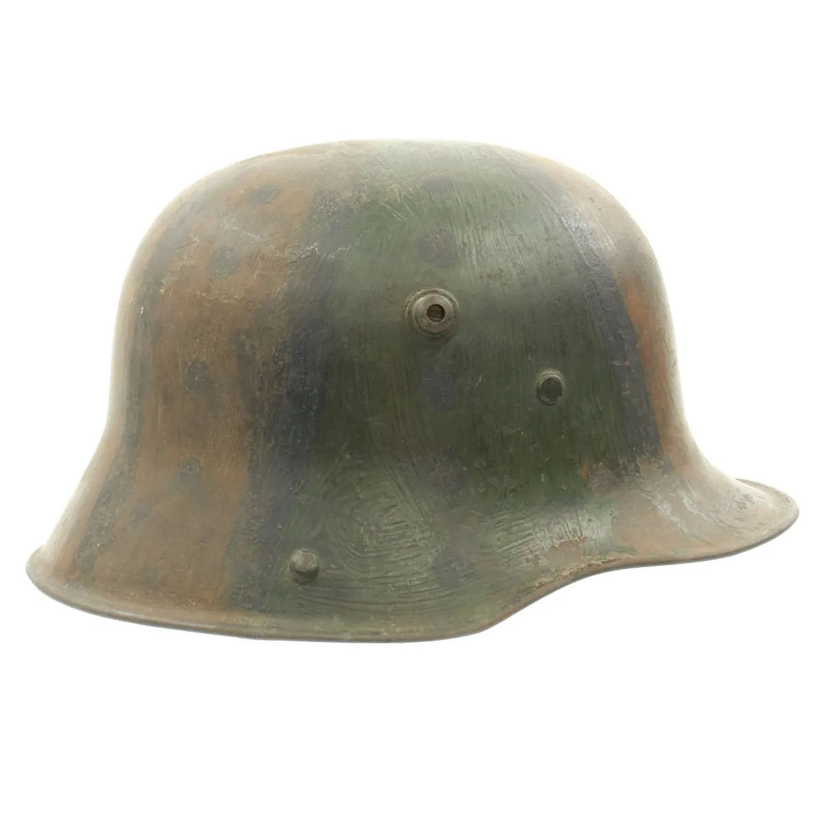 Original German WWI Model 1917 Helmet with Camouflage Paint and Liner