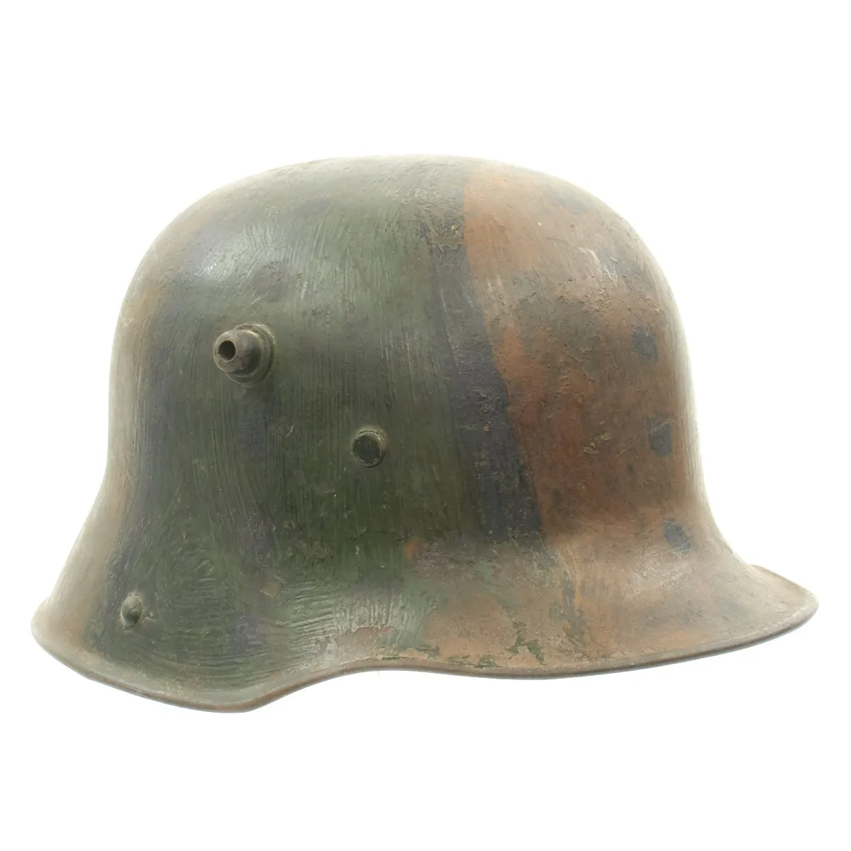 Original German WWI Model 1917 Helmet with Camouflage Paint and Liner