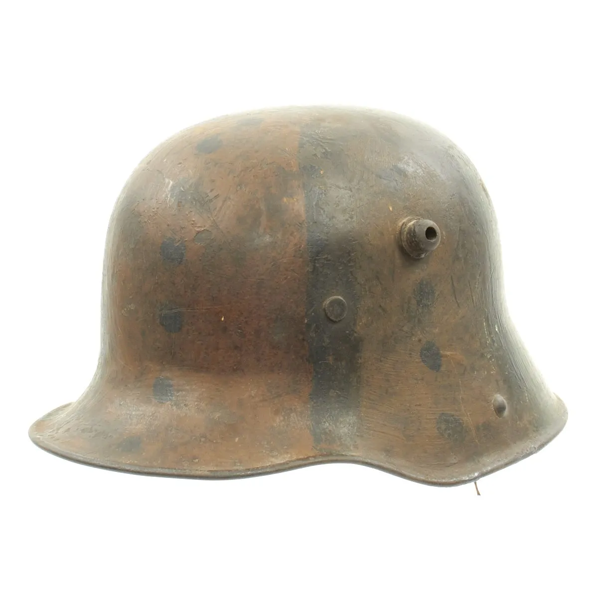 Original German WWI Model 1917 Helmet with Camouflage Paint and Liner