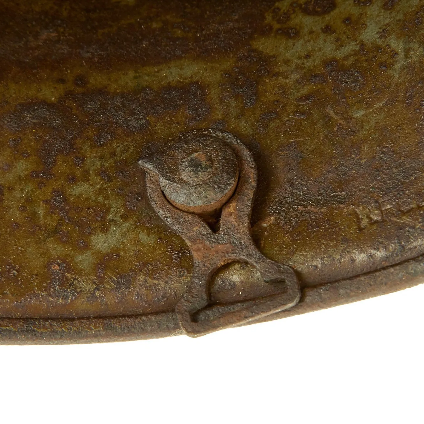 Original Imperial German WWI M16 Stahlhelm Helmet Shell with Battle Damage - marked B.F 62.