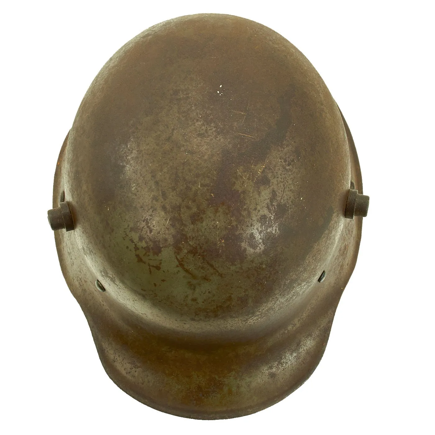 Original Imperial German WWI M16 Stahlhelm Helmet Shell with Battle Damage - marked B.F 62.