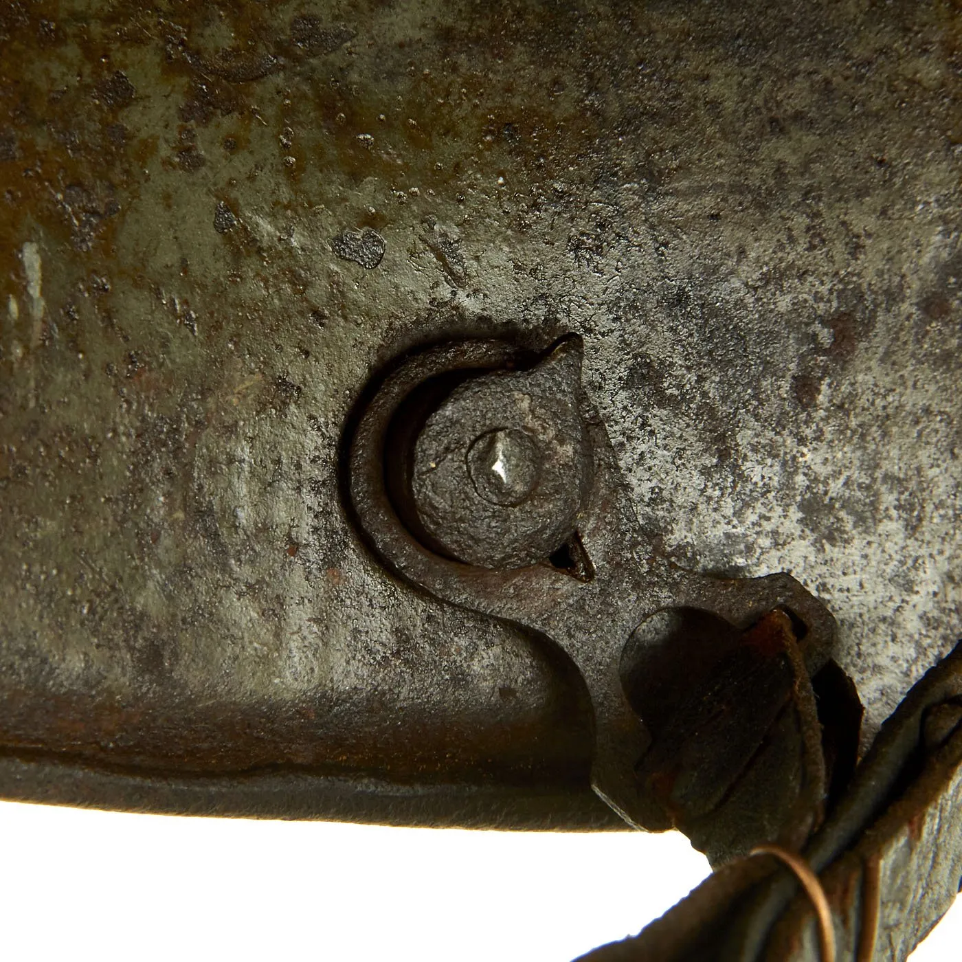 Original Imperial German WWI M16 Stahlhelm Helmet Shell with Battle Damage - marked B.F 62.