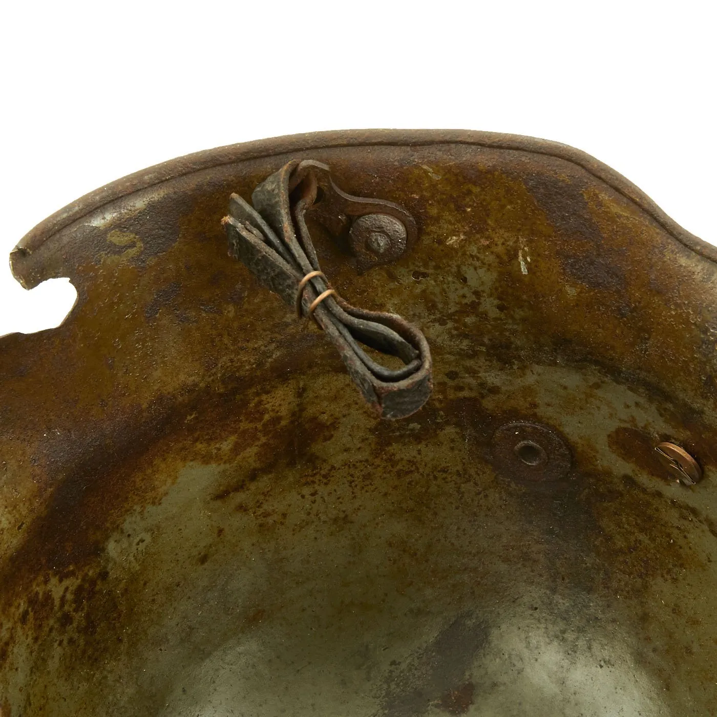 Original Imperial German WWI M16 Stahlhelm Helmet Shell with Battle Damage - marked B.F 62.