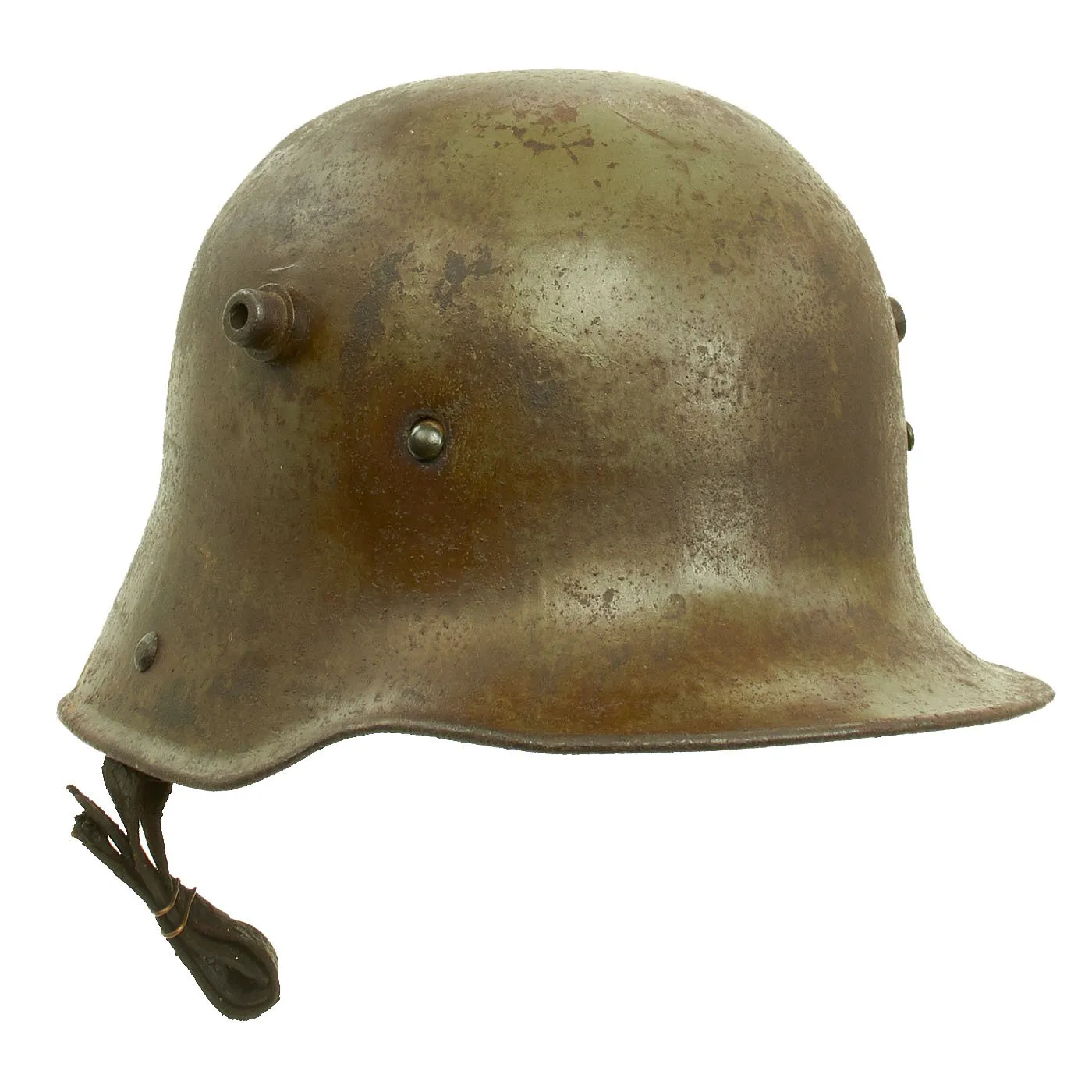 Original Imperial German WWI M16 Stahlhelm Helmet Shell with Battle Damage - marked B.F 62.