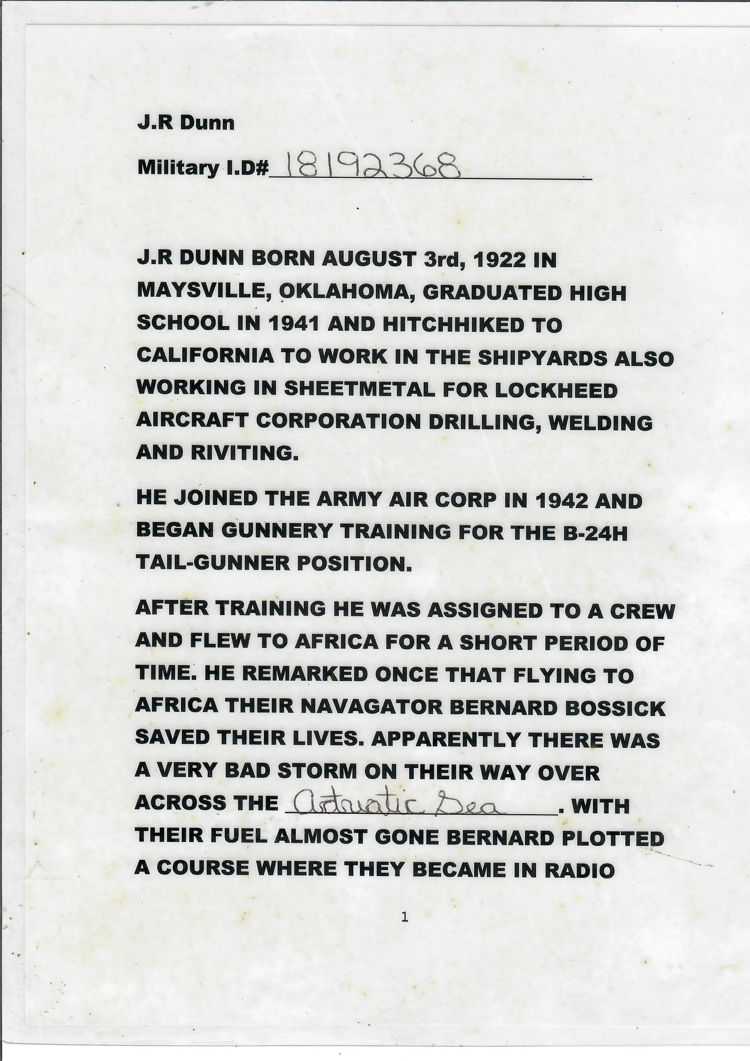 Original U.S. WWII B-24 Rum Hound Painted A-2 Jacket Grouping Named to Tail Gunner J.R. DUNN - Completed 51 Missions with Confirmed Bf 109 Downing - 824 Bomb Squadron