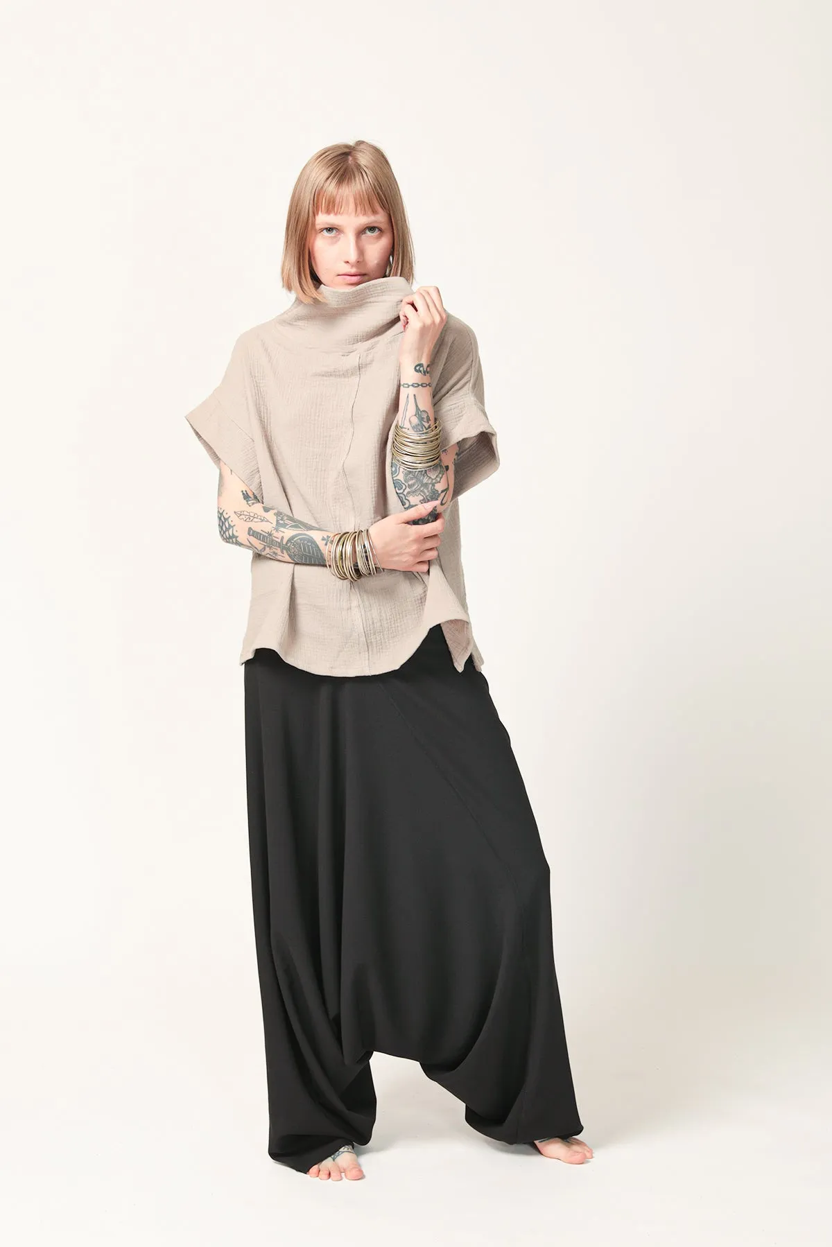 Oversize Dark Grey Cotton Top