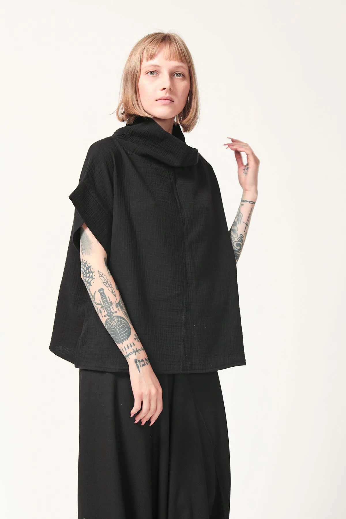 Oversize Dark Grey Cotton Top