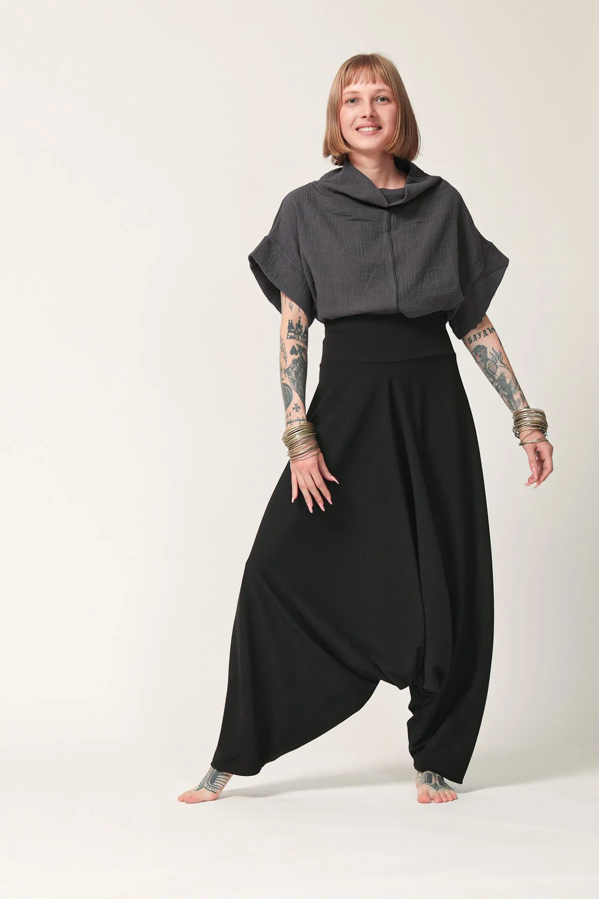 Oversize Dark Grey Cotton Top