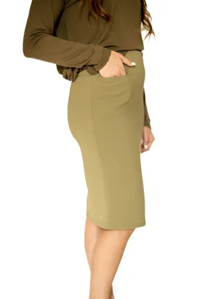 Perfect Fit Pencil Skirt 24"-Olive