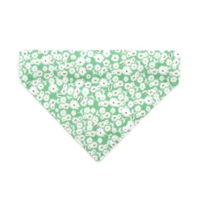 Pet Bandana - "Apple Blossom" - Pastel Green Floral Bandana for Cat   Small Dog / Spring, Easter, St. Patrick's, Summer / Slide-on Bandana / Over-the-Collar (One Size)