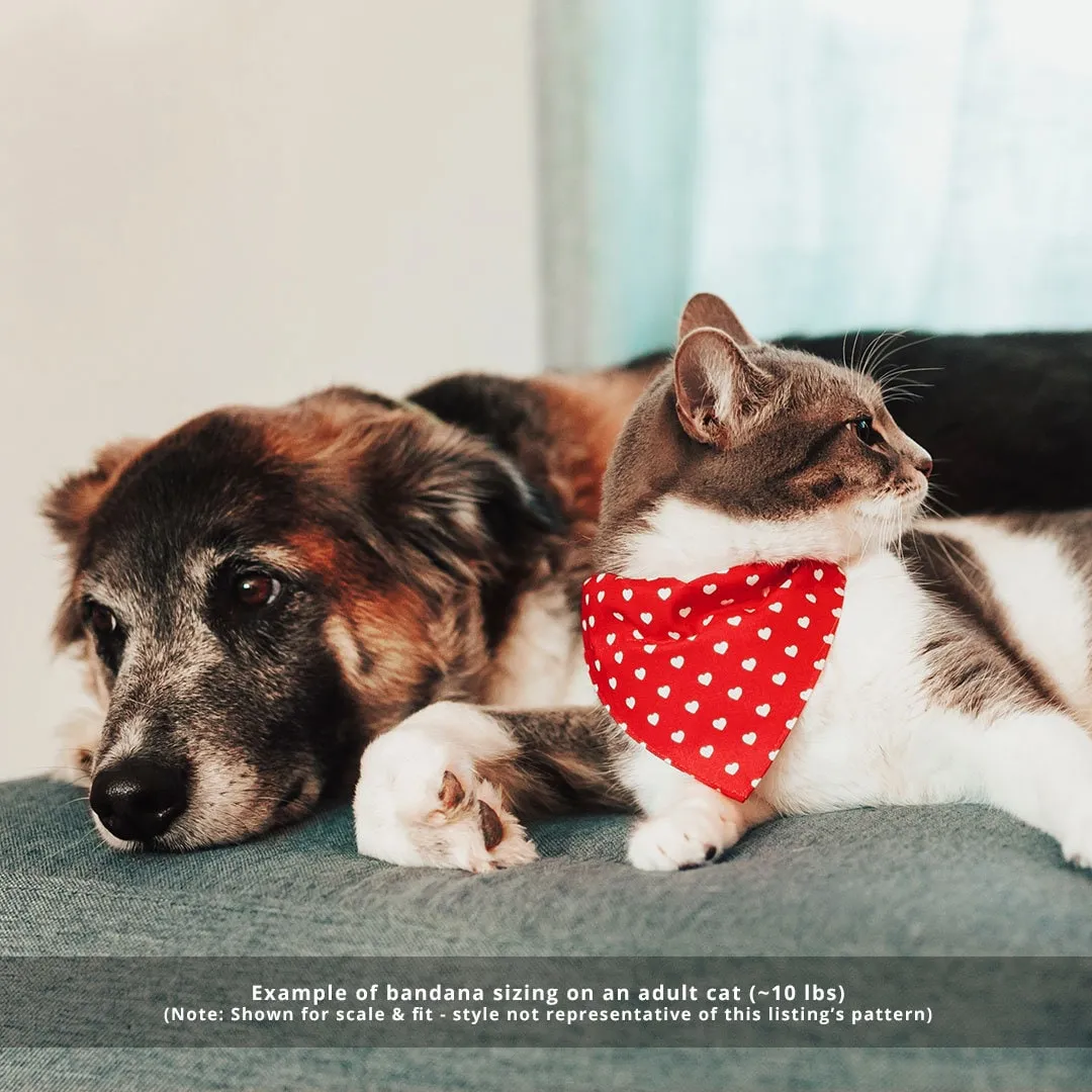 Pet Bandana - "Apple Blossom" - Pastel Green Floral Bandana for Cat   Small Dog / Spring, Easter, St. Patrick's, Summer / Slide-on Bandana / Over-the-Collar (One Size)