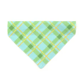 Pet Bandana - "Carmel" - Mint Green Plaid Bandana for Cat   Small Dog / Spring, Summer, Easter / Slide-on Bandana / Over-the-Collar (One Size)