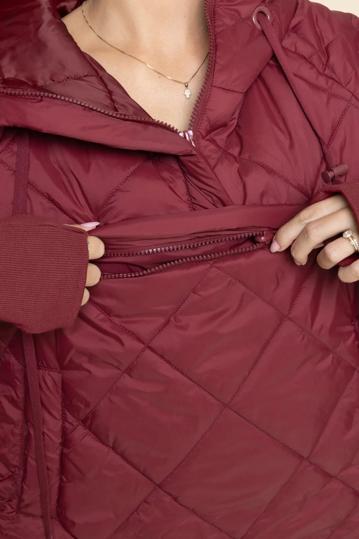 Pillow Packable Puffer Jacket - Crimson