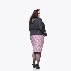 Pink Fat Unicorn pencil Skirt