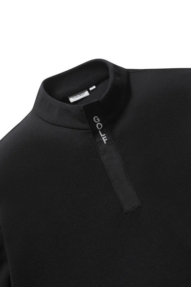 Pique Half-Zip Turtleneck